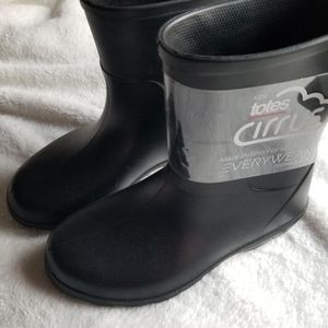 Totes Cirrus Charley Rainboots Kids 2/3 Black